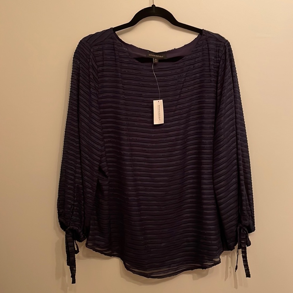 Navy blue Banana Republic blouse, XL